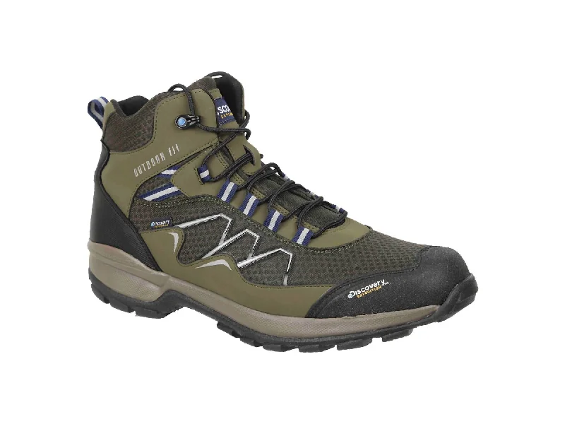 Men's Hiking Boot Rhon In Green Upcycled Shoe Look  