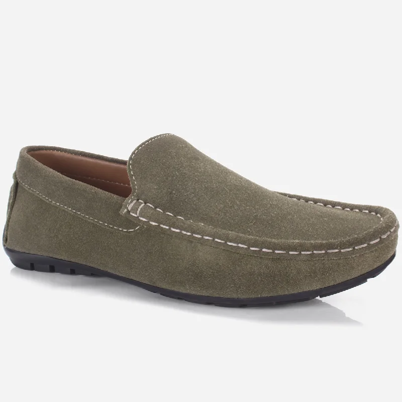 Mens "JAGUAR" Leather Winter Moccasins Minimalist Sneaker Style  