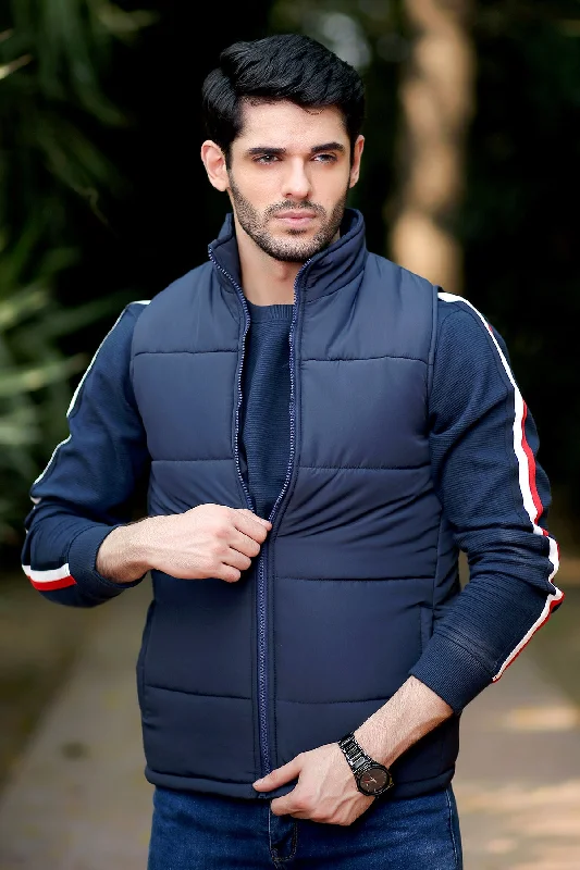 Men's "KIMS" Puff Winter Sleeveless Jacket Outerwear Glow - in - the - Dark Shoe Design  