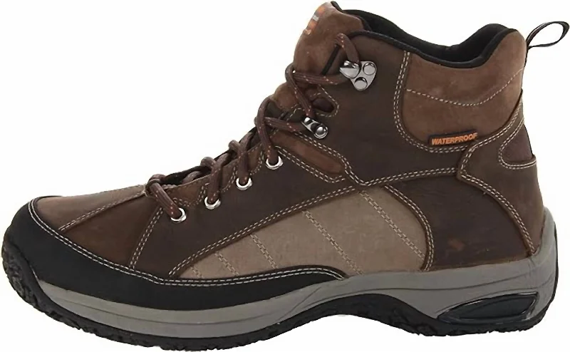 Men's Lawrence Mid Waterproof Boot In Dark Brown Two - Tone Shoe Design  
