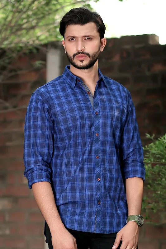 Men's "LOGAN" Cotton Full Sleeves Checked Shirt Hip - Hop Sneaker Style  