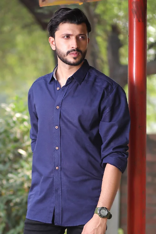 Mens "MASON" Cotton Full Sleeves Casual Shirt Glow - in - the - Dark Shoe Design  