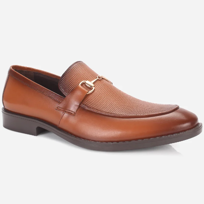 Mens "MEESAM" Leather Formal Slip-on Shoes Metallic Trim Shoe Design  