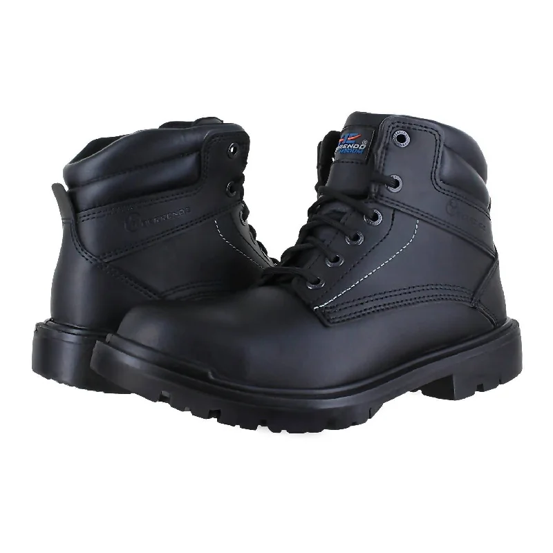 Men's Soft Toe Work Boots In Black Cowboy Boot Western Style  
