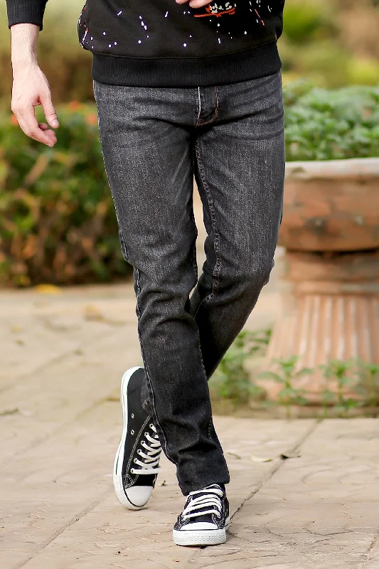 "TELIS" Regular Fit Denim Jeans Bottom Checkered Shoe Pattern Look  