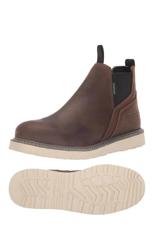 Men's Trade Wedge Soft Toe Ankle Boot In Sudan Brown Retro Basketball Sneaker Design  