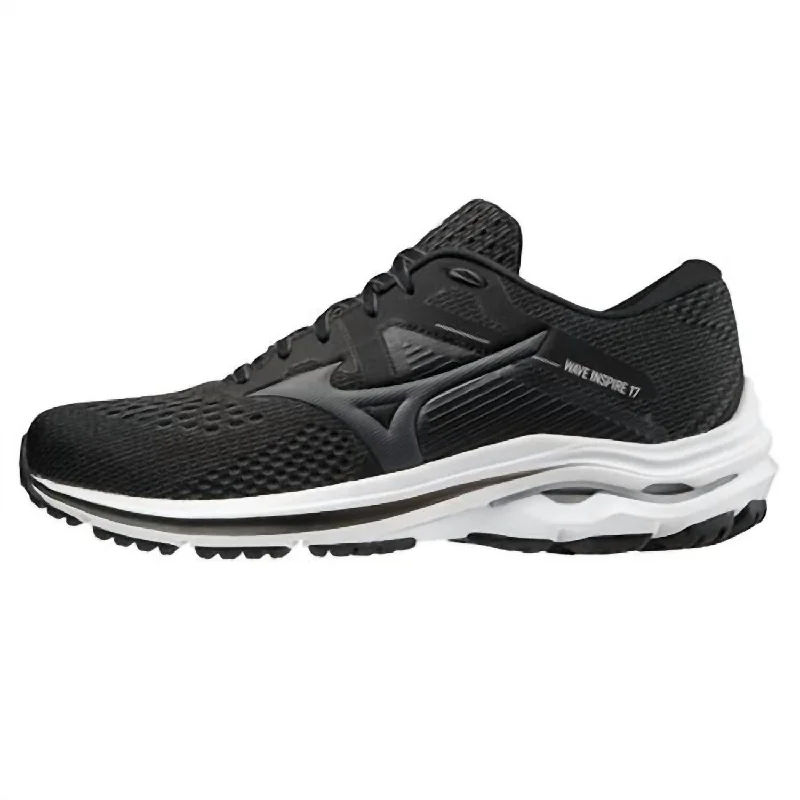 Men's Wave Inspire 17 Running Shoes In Dark Shadow-Shade Athleisure Derby Style  