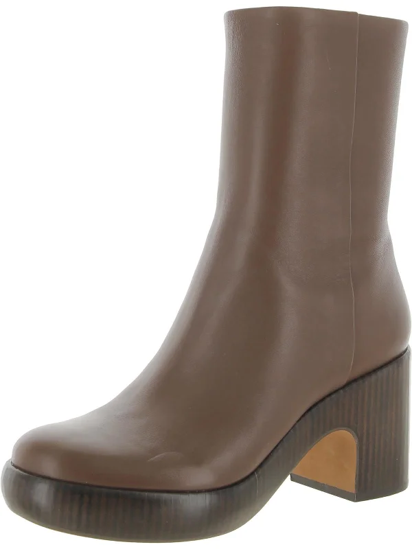 NICCO CLOG Womens Leather Block Heel Mid-Calf Boots Hiking Boot Durability Style  