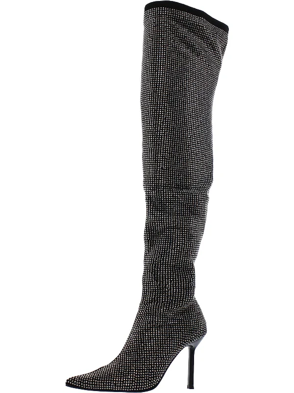 Nicki Womens Faux Suede Embellished Over-The-Knee Boots Artisan - Crafted Loafer Style  