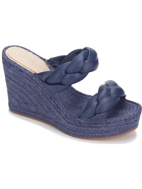 Olivia Braid Womens Braided Round Open Toe Wedge Sandals Sustainable Shoe Design  