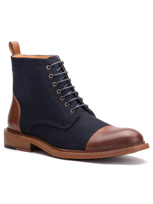 Remington Mens Leather Color block Combat & Lace-up Boots Aesthetic  