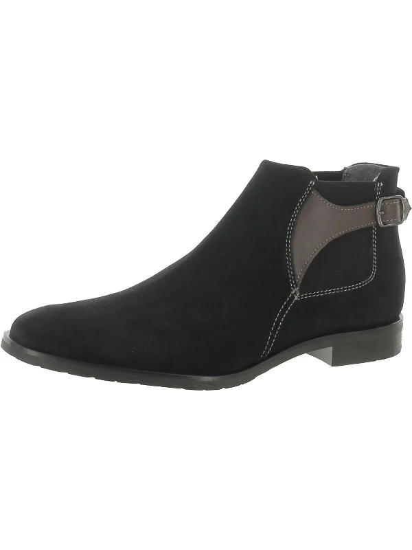 Roane Mens Suede Short Chelsea Boots Leather Driving Shoe Style  