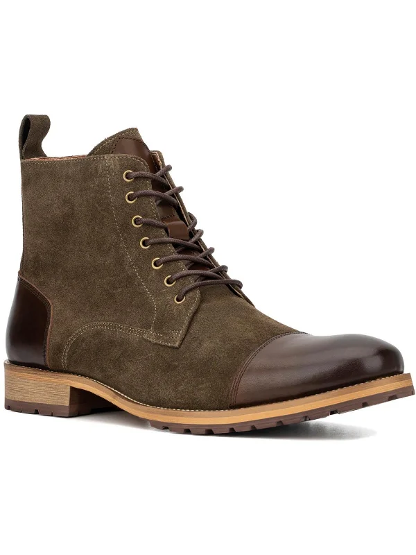 Seth Mens Suede Toe Cap Combat & Lace-up Boots Aesthetic  