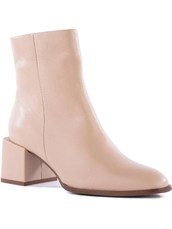 Siesta Womens Leather Round Toe Mid-Calf Boots Combat - Inspired Military Boot Look  
