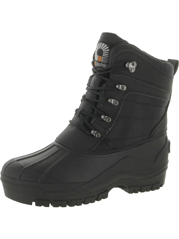 Snow-01 Mens Lace-Up Warm Winter & Snow Boots Lightweight Tennis Sneaker Look  