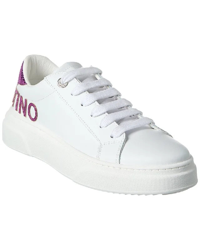 Valentino by Mario Valentino Alice Leather Sneaker Rubber - Sole Plimsoll Look  