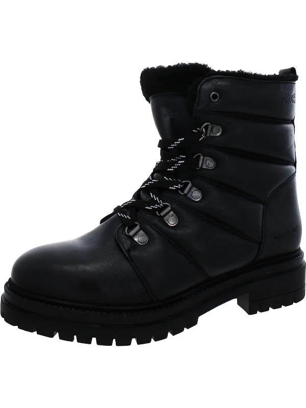 Vantage Womens Leather Quilted Winter & Snow Boots Tech - Inspired Sneaker Look  