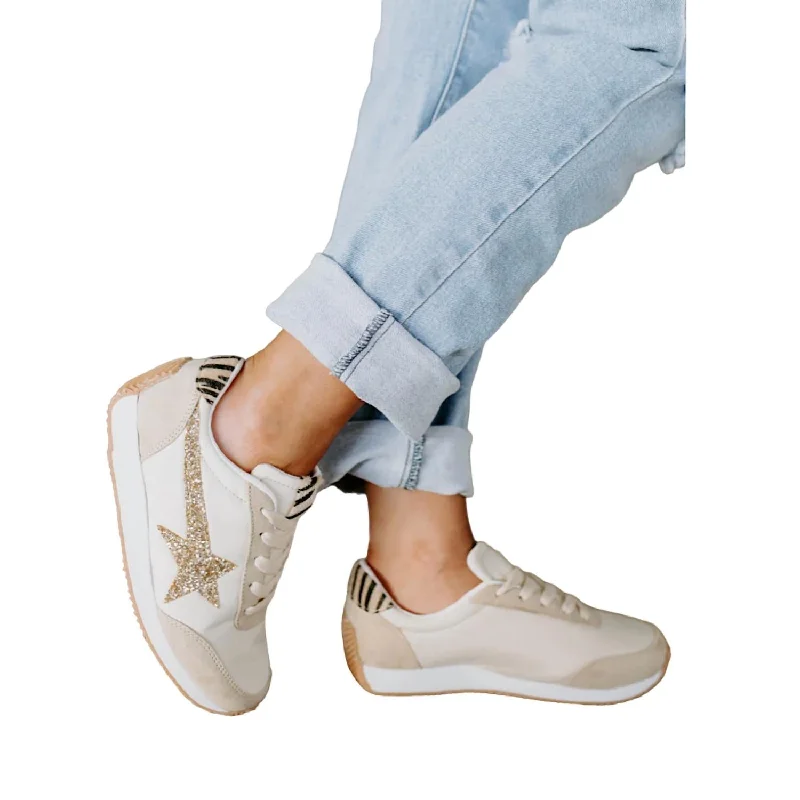 Vintage Star Sneaker In Cream Tech - Inspired Sneaker Look  