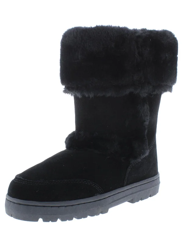 Witty Womens Suede Faux Fur Casual Boots Victorian - Era Boot Style  