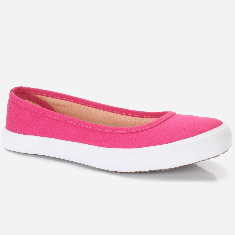 Women "HAMSY" Casual Slip-ons Canvas Trainers Two - Tone Shoe Design  