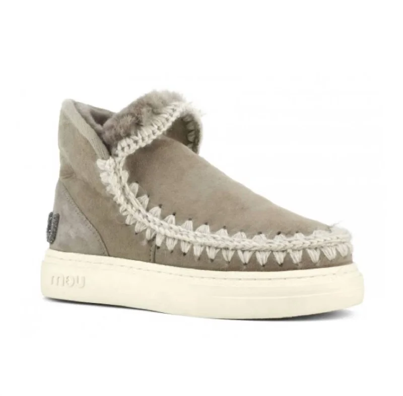 Women's Bold Glitter Logo Eskimo Sneaker In Elephant Grey Quick - Dry Hiking Shoe Style   