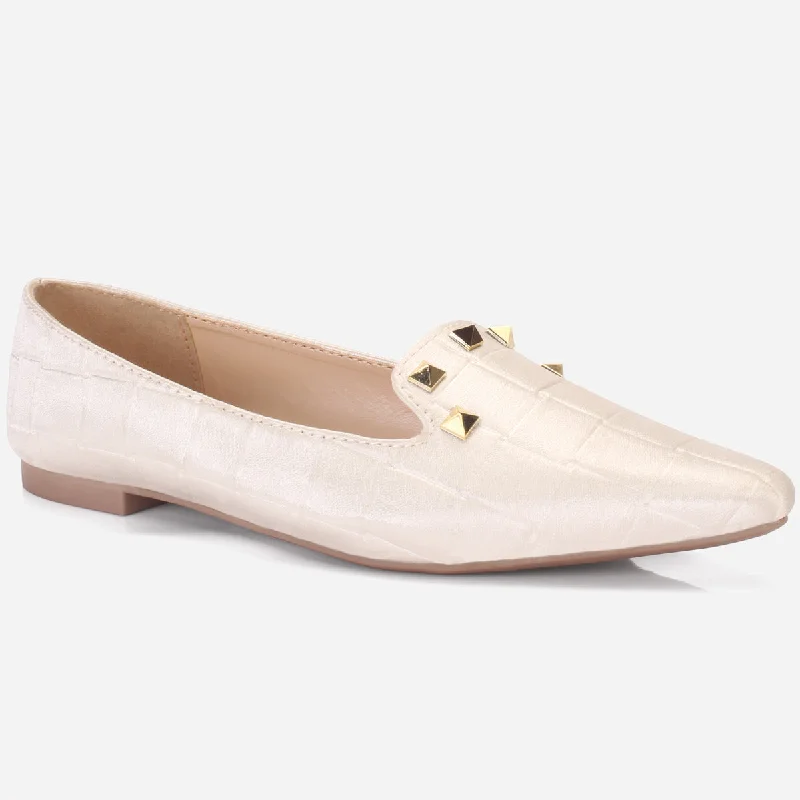 Women's "DIKAX" Pointed Toe Decorated Flat Pumps Tech - Inspired Sneaker Look  