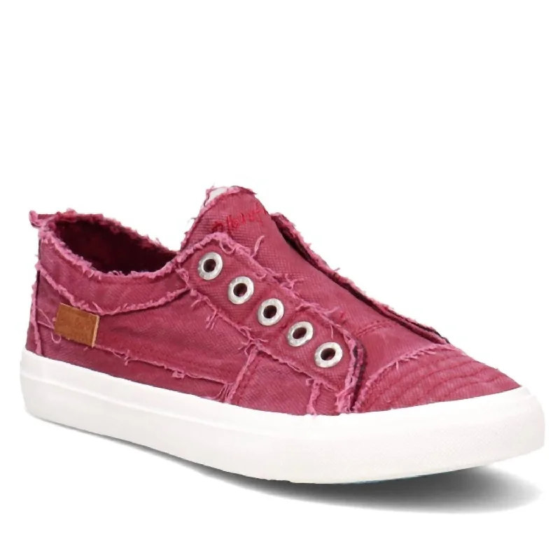 Women's Distressed Laceless Sneakers In Clay Red Vintage Oxford Appeal 