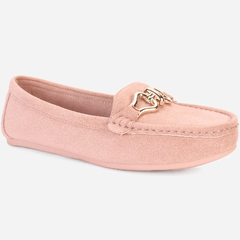 Womens "DOIRE" Flat Comfy Slide In Moccasins Inflatable Shoe Look 