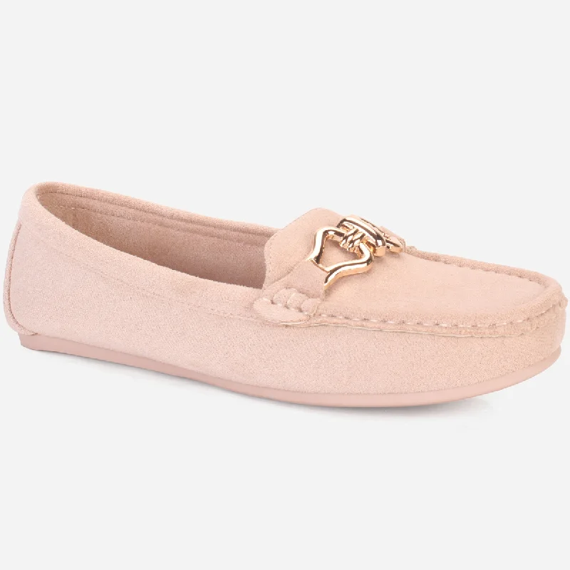 Womens "DOIRE" Flat Comfy Slide In Moccasins Hemp - Material Shoe Style  