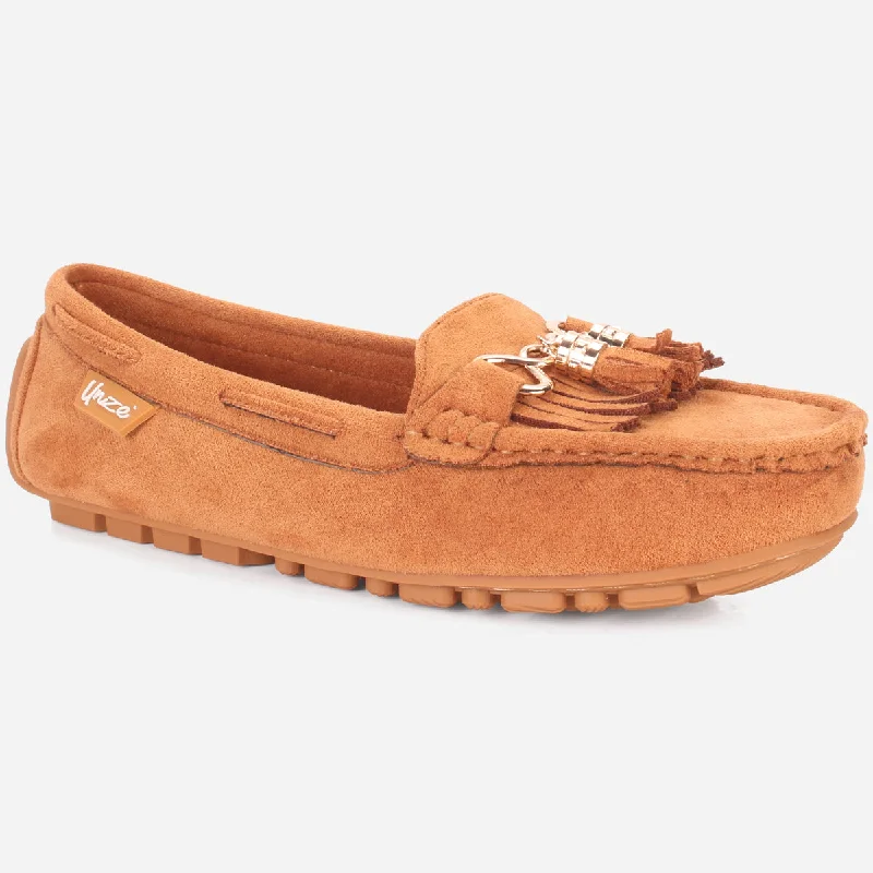 Womens "ISSA" Flat Comfy Slide In Moccasins Retro Plimsoll Style  