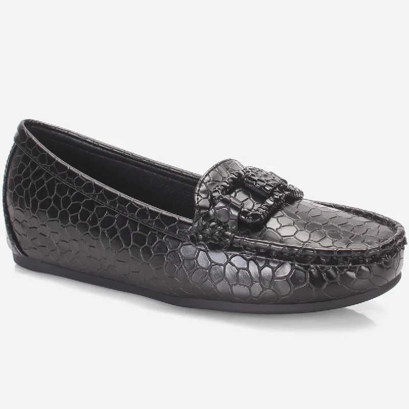 Womens "NOOHRY" Wedge Comfy Slide In Moccasins Wingtip Oxford Design 