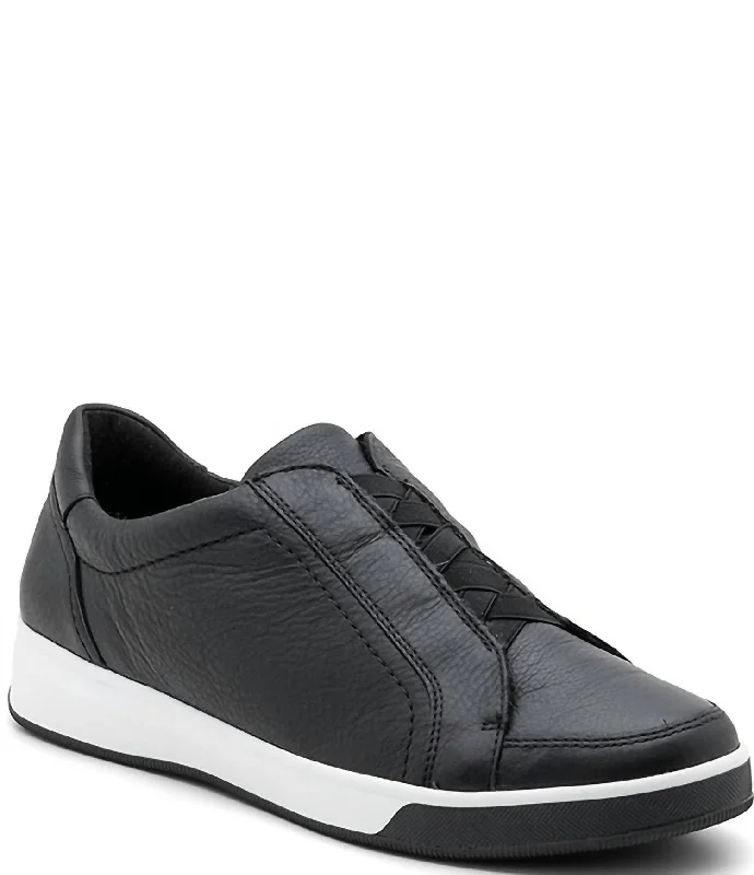 Women's Rei Low Sneakers In Black Calf Chunky Platform Sneaker Style  