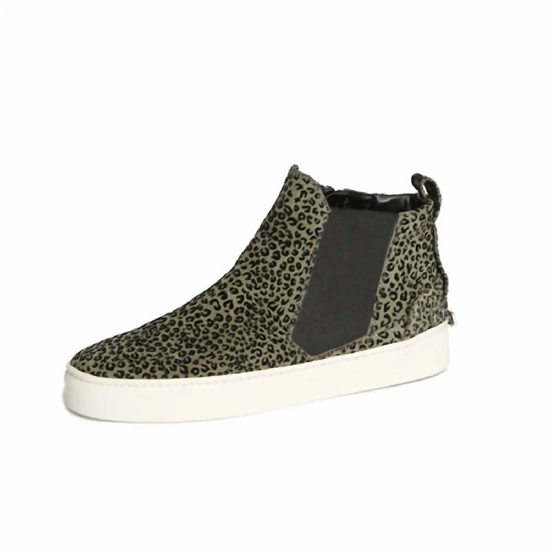 Women's Sneak Peak Sneaker In Khaki/black Flock Hip - Hop Sneaker Style  