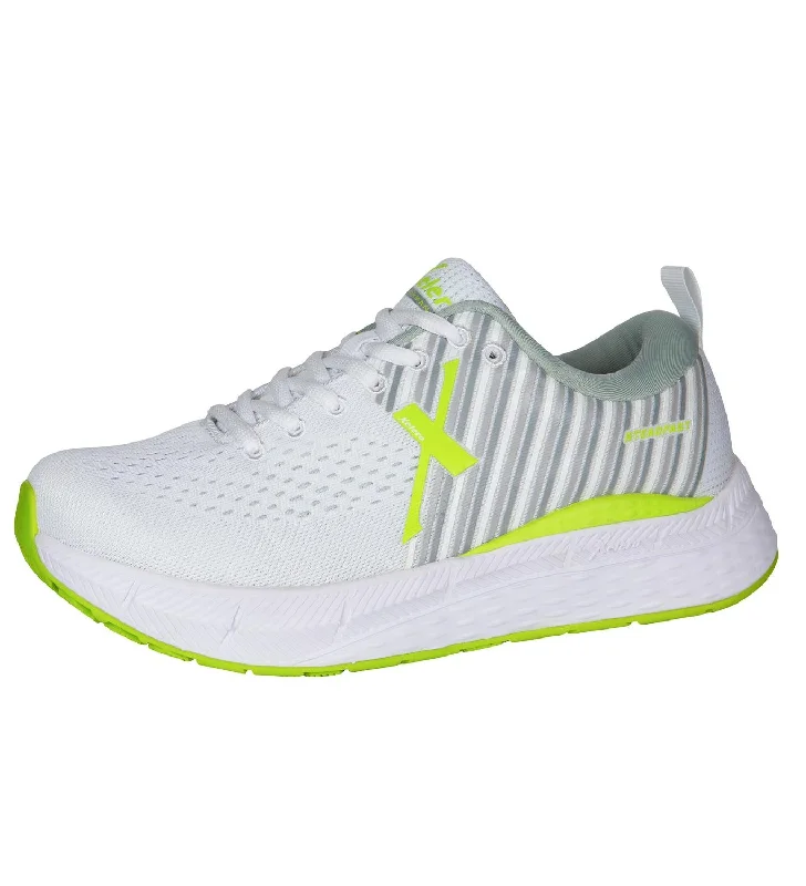 Women's Steadfast Running Shoes - Medium Width In White/kiwi Leather Driving Shoe Style  