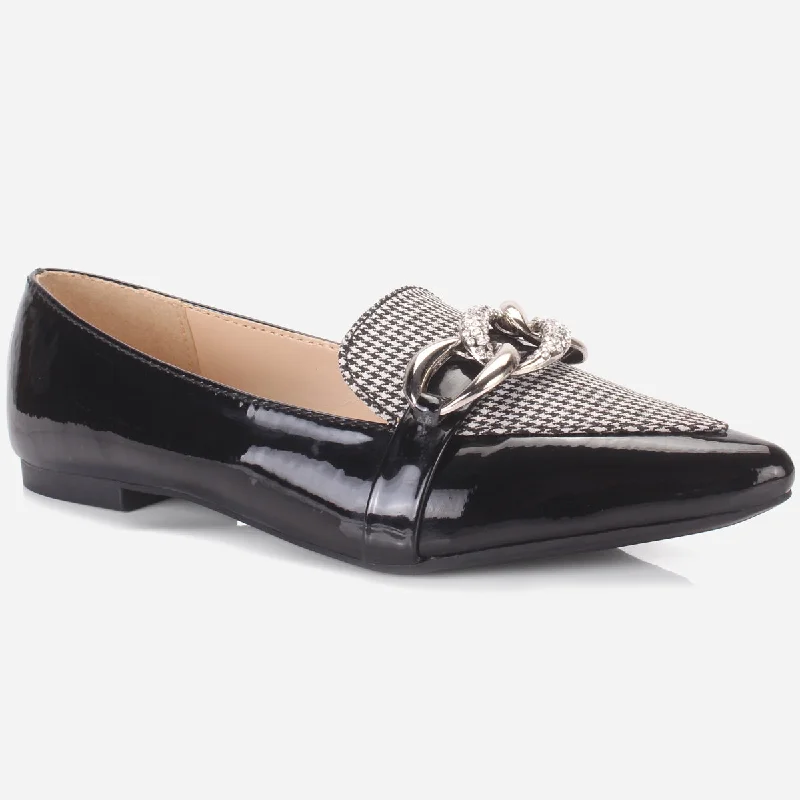 Women's "STILLA" Pointed Toe Decorated Flat Pumps Casual Loafer Style          