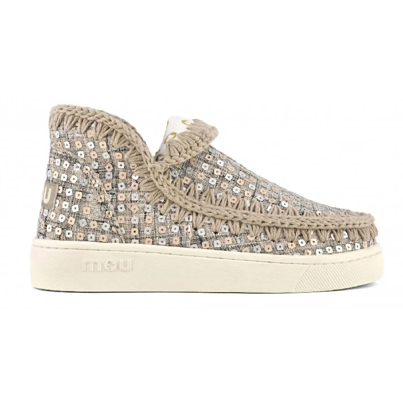 Women's Summer Eskimo Woven Textiles Sneaker In Gold Ivy League - Inspired Derby Look 