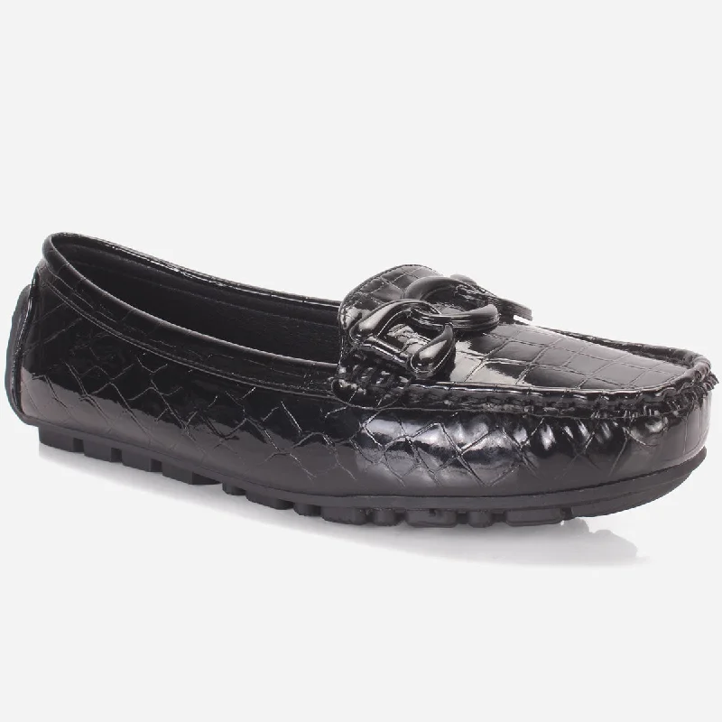 Women's "TULIP" Flat Comfy Slide In Moccasins Tassel Driving Shoe Look 