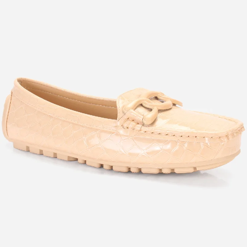 Women's "TULIP" Flat Comfy Slide In Moccasins Rubber - Sole Plimsoll Look  