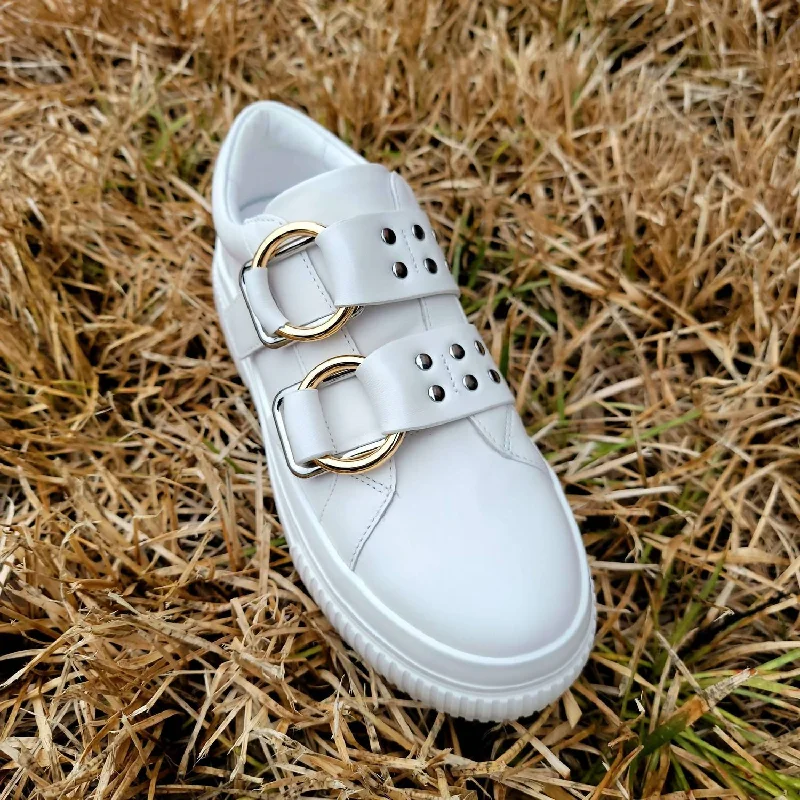 Women's Waldo Shoes In White Athleisure Derby Style  