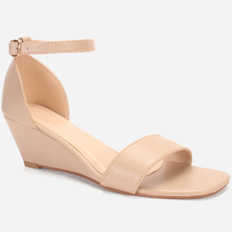 Women's "XAVIER" Wedge Heel Sandals Business Monk Strap Style  