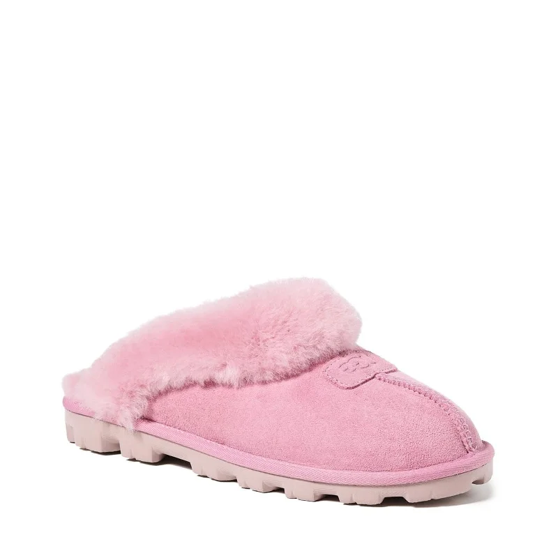 Women's Shoes UGG COQUETTE Sheepskin Slide Slippers 5125 DUSTY ORCHID Two - Tone Shoe Design Women's Shoes UGG COQUETTE Sheepskin Slide Slippers 5125 DUSTY ORCHID Two - Tone Shoe Design