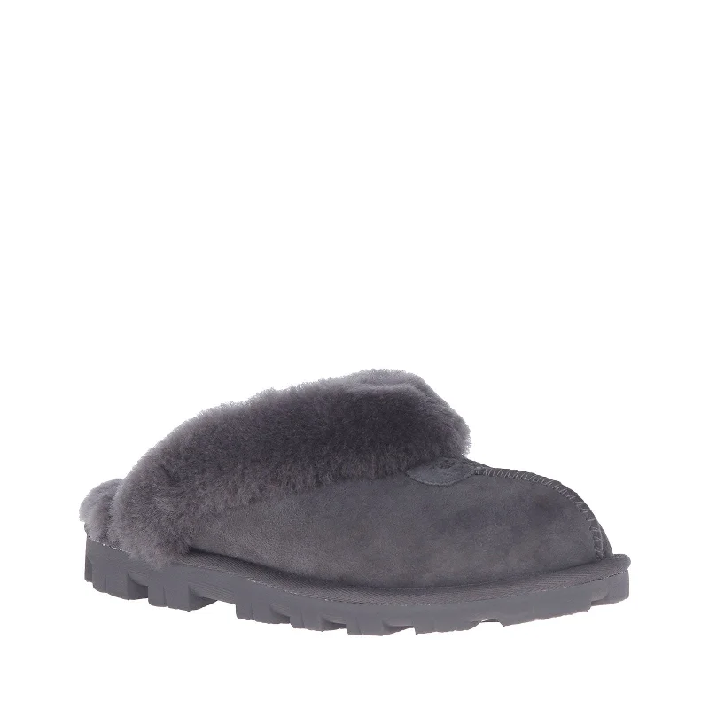 Women's Shoes UGG COQUETTE Sheepskin Slide Slippers 5125 GREY Victorian - Era Boot Style Women's Shoes UGG COQUETTE Sheepskin Slide Slippers 5125 GREY Victorian - Era Boot Style