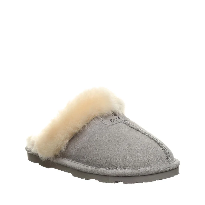 Women's Shoes Bearpaw LOKI II Scuff Suede Slippers 671W GREY FOG Leather Driving Shoe Style  