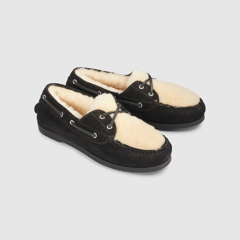 Womens Hampton Shearling Boat Shoe Glow - in - the - Dark Shoe Design  