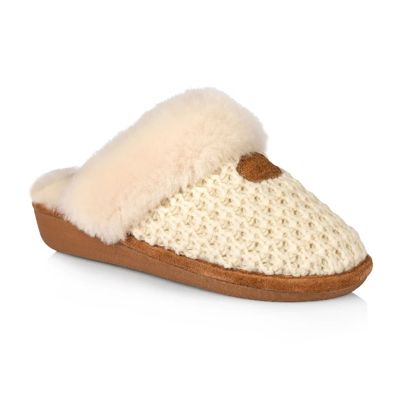 Cass Women's Slipper (Beige) Two - Tone Shoe Design  