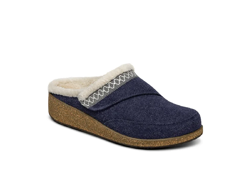 Clara - Navy Zip - Up Boot Style  