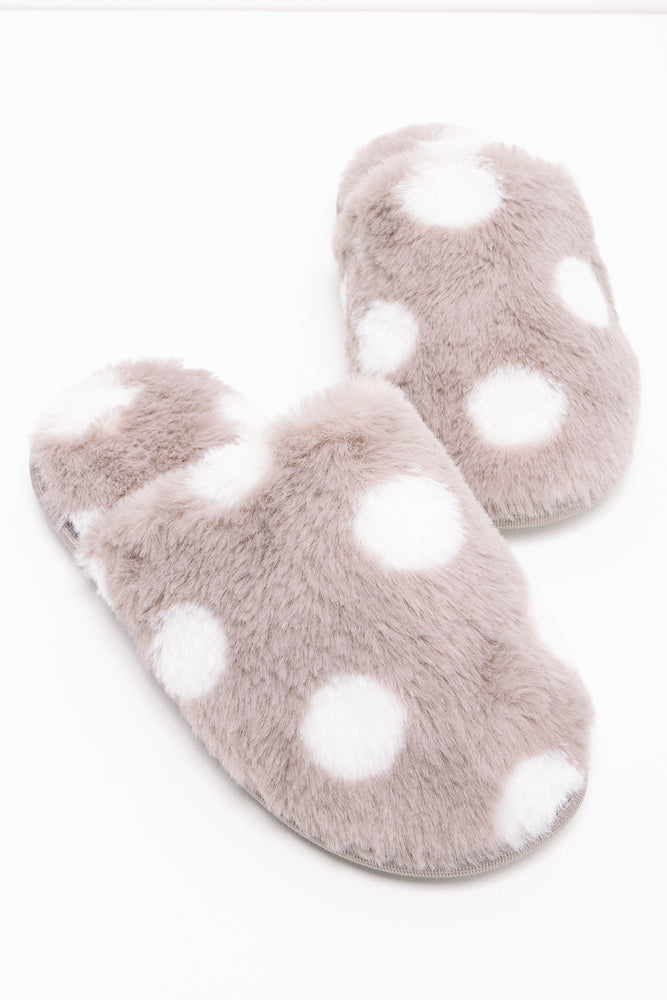 Dot Slipper Grey Lightweight Tennis Sneaker Look  