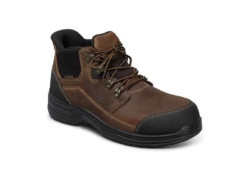 Graphite Hands-Free Work Boots - Brown Business Monk Strap Style  