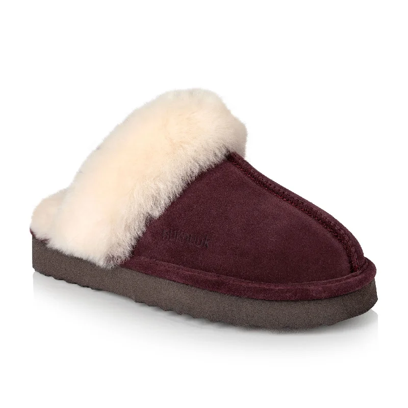 Harlow Women's Slipper (Aubergine) Mod Oxford Design  