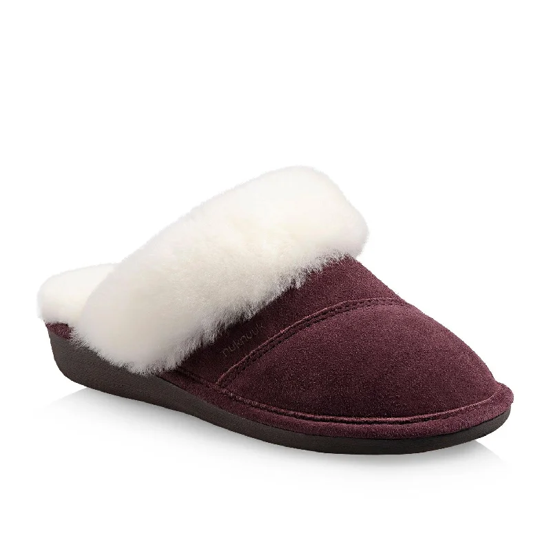 Joy Women's Slipper (Aubergine) Edwardian Shoe Look  